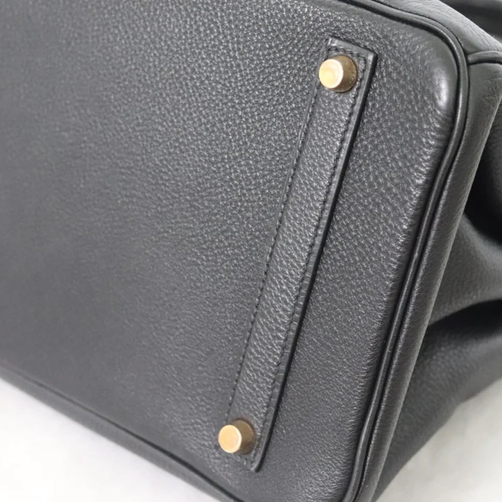 HERMES Birkin 35 Black Handbag Noir Togo‎ with Gold Hardware A Square Engraved - Picture 8 of 16
